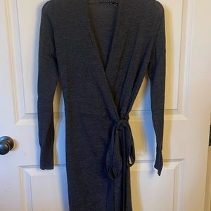Limited wrap dark gray dress! Cashmere feel